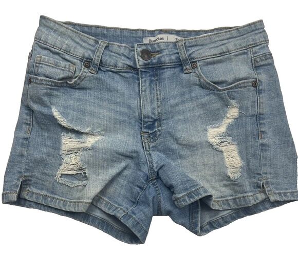 Aéropostale Pants - Aeropostale Bluenote Jean Shorts Distressed Ripped Denim Shortie Retro Grunge 27